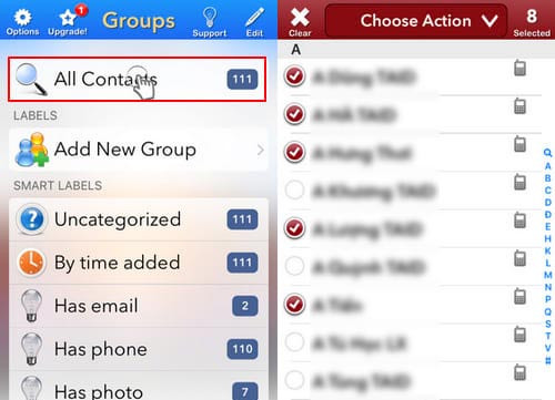 cách xóa danh bạ trên iPhone1