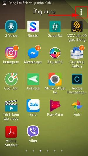 Bạn vào Menu ứng dụng