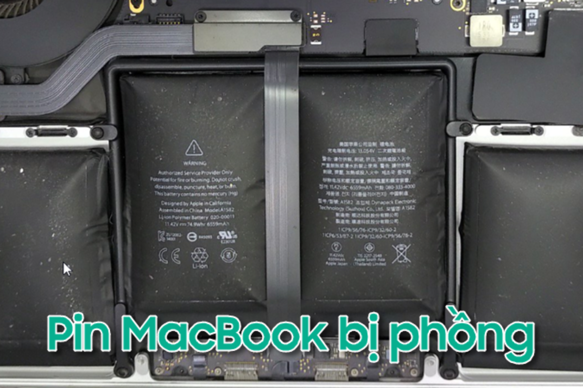 ben trong macbook air hư pin