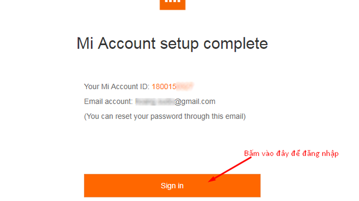 Bấm vào Sign in để đăng nhập vào Xiaomi Account.