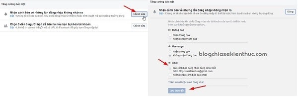 Tạo cảnh báo khi đăng nhập Facebook
