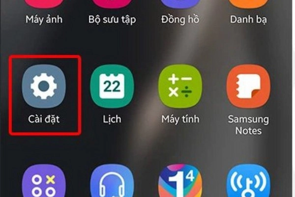  Truy cập vào ứng dụng Cài đặt