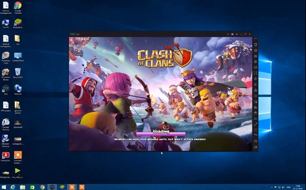 Giao diện chơi game Clash of Clans bằng NoxPlayer