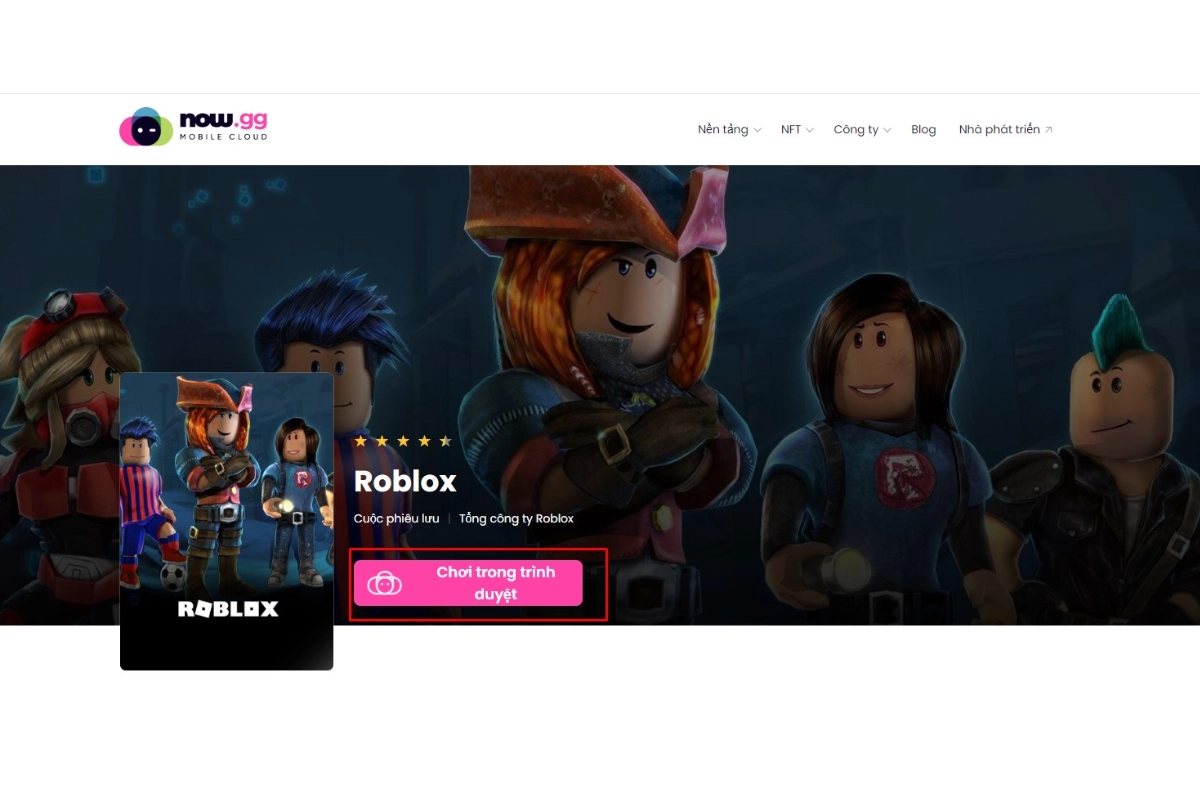 Chọn trò chơi Roblox