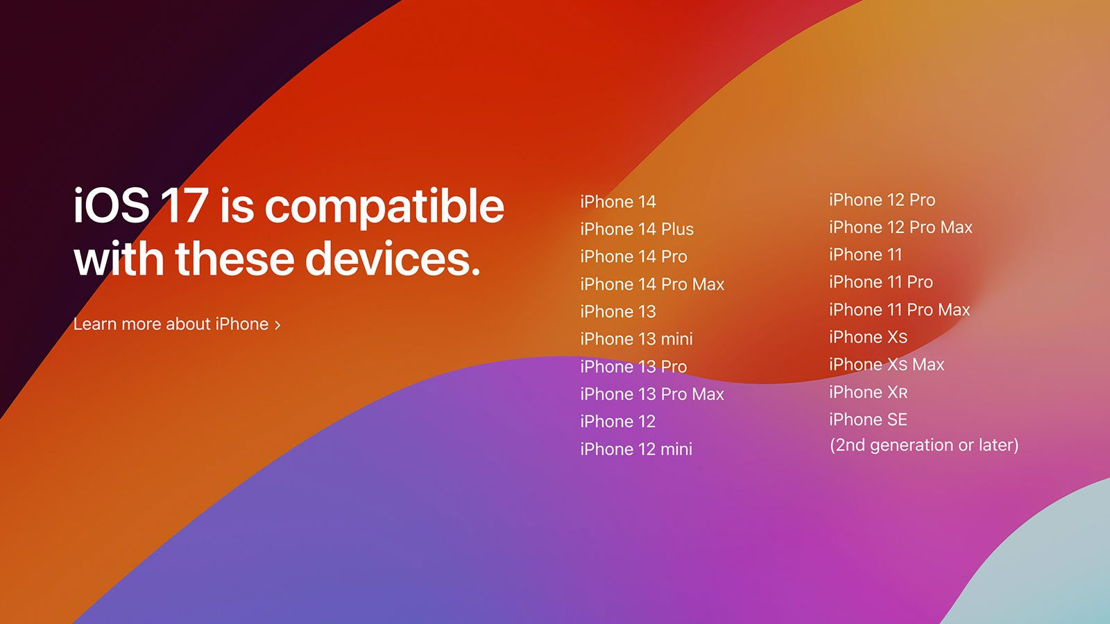 Các thiết bị được iOS 17 hỗ trợ cập nhật