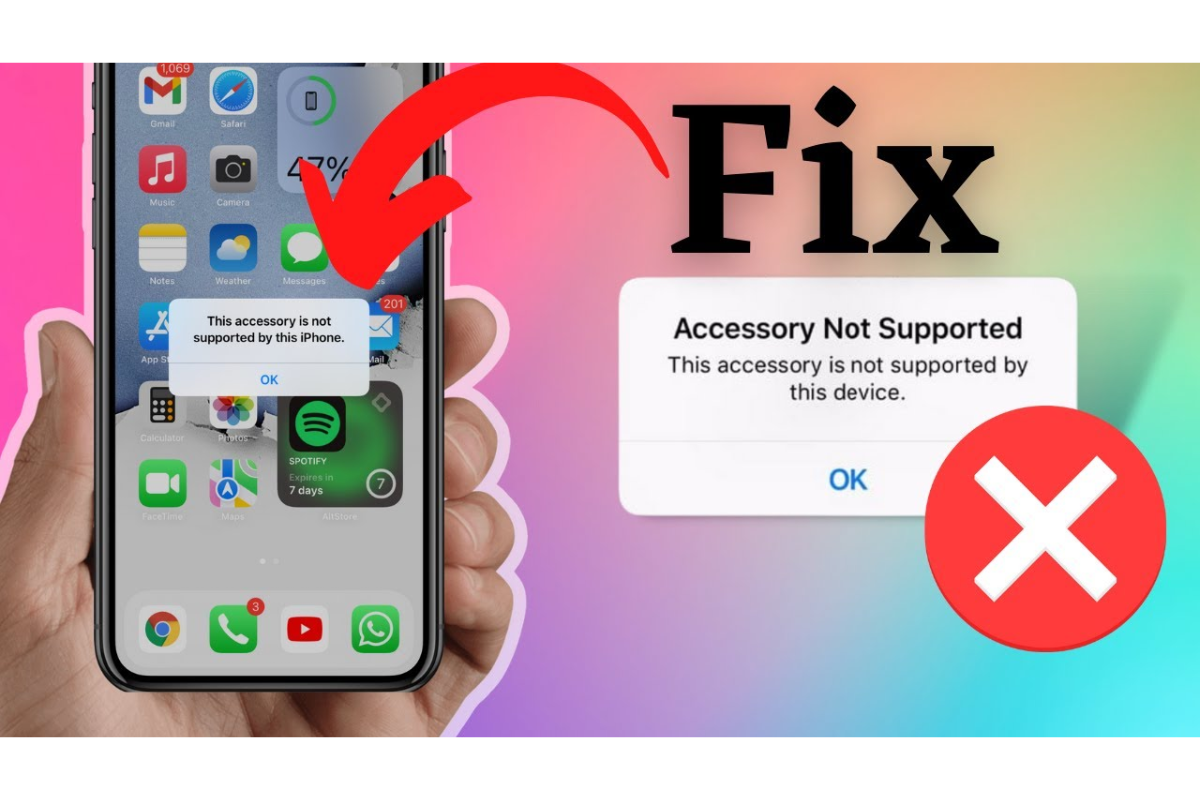Fix iPhone phụ kiện không được hỗ trợ