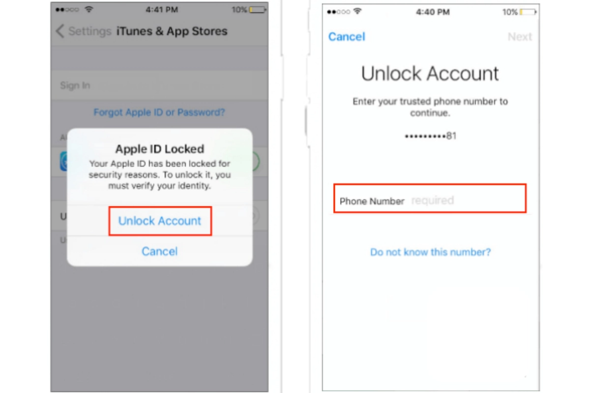 khôi phục tài khoản ID Apple 2