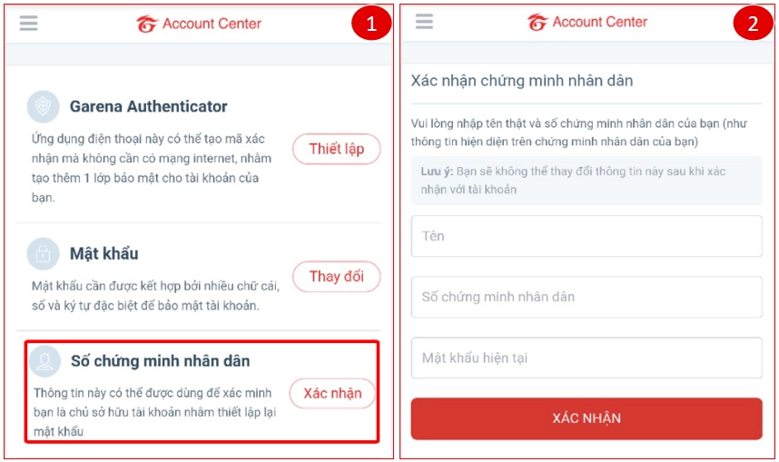 Hướng dẫn lấy lại mật khẩu Garena bằng CMND/CCCD