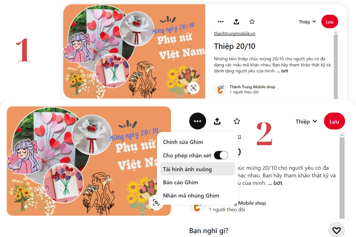 Tải ảnh, GIF trên Pinterest về máy tính