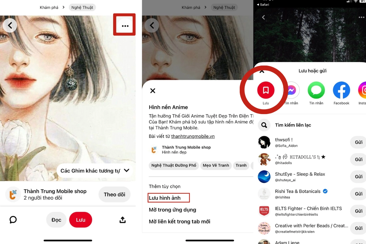 Tải hoặc lưu ảnh trên Pinterest