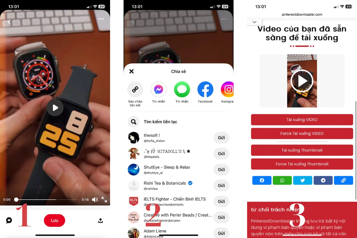 download videos trên ứng dụng Pinterest