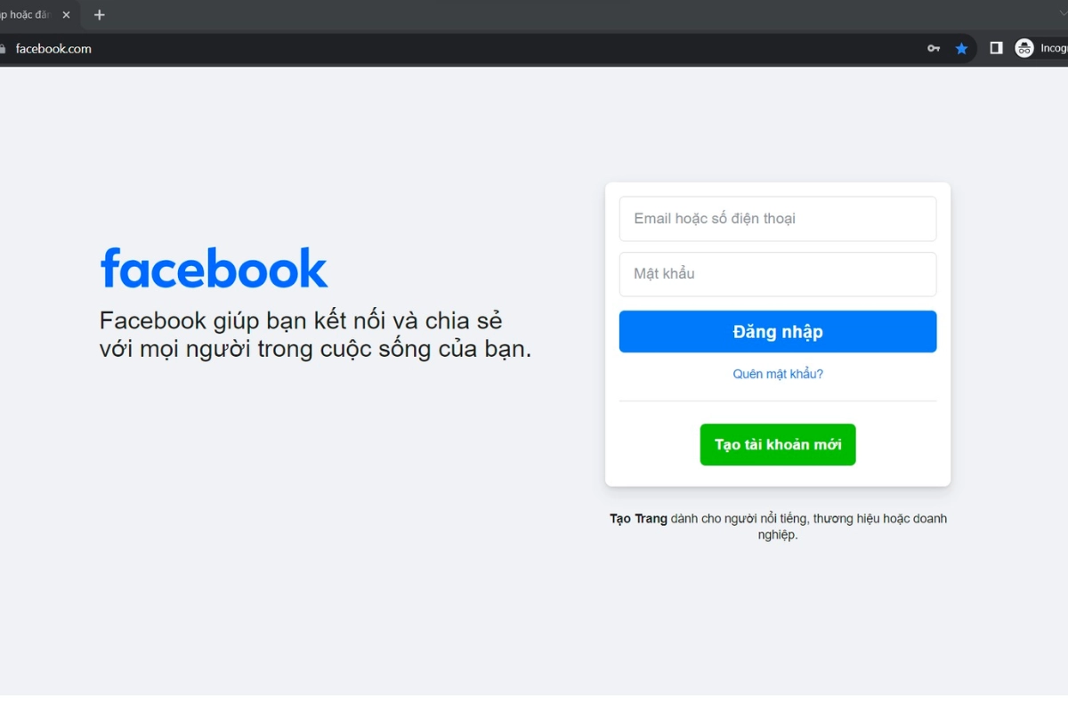 bị quên mật khẩu facebook