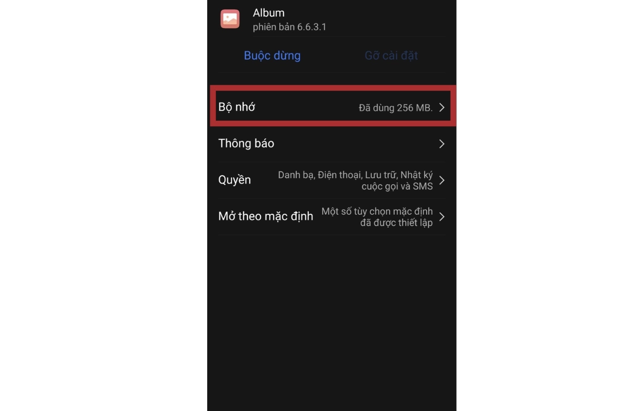 Bộ nhớ khả dụng sắp đầy