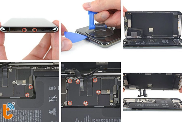 KTV tháo rời màn hình để thay dây nút volume