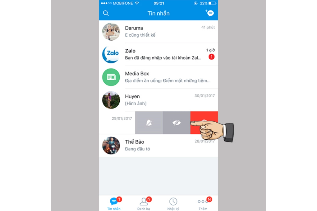 ẩn tin nhắn zalo trên iphone 1
