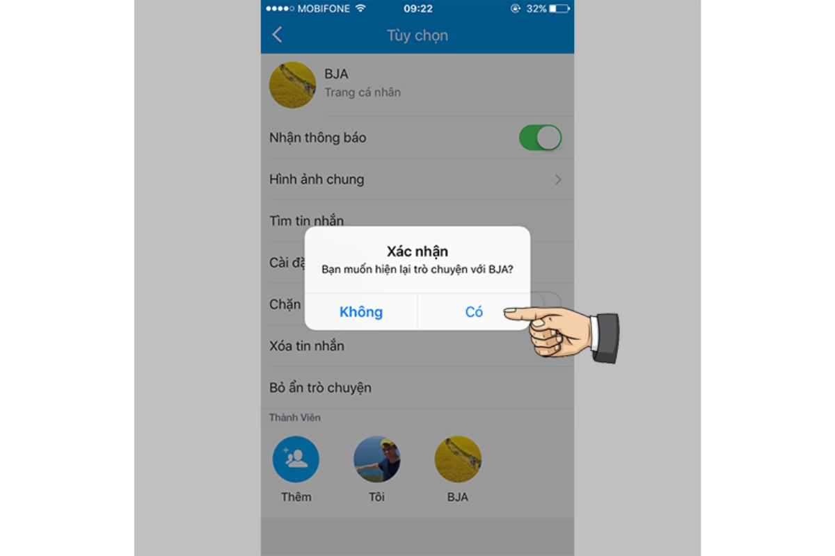 ẩn tin nhắn zalo 8