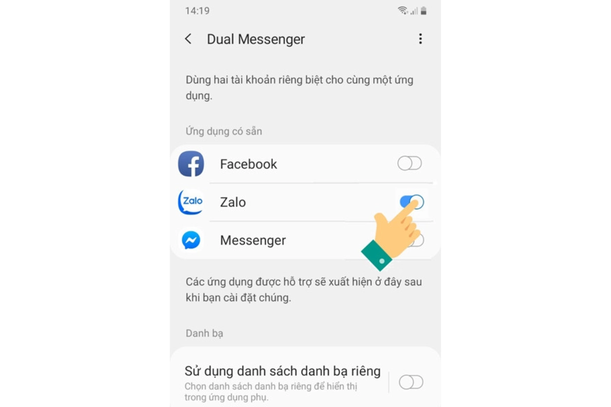 Cài đặt 2 Zalo 4