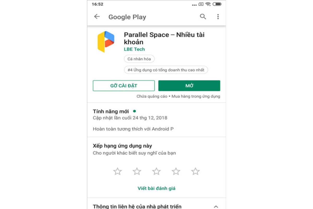 Cài đặt 2 zalo 6