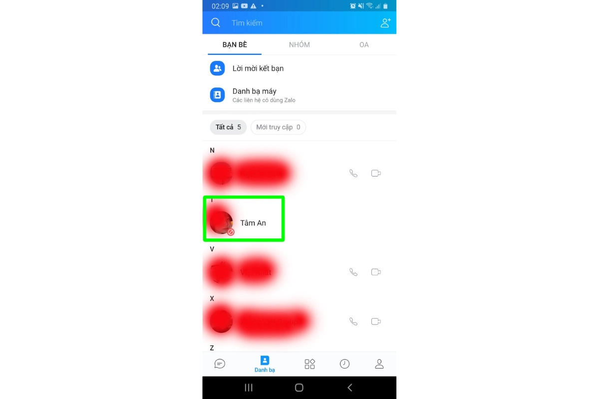 chặn cuộc gọi zalo 15