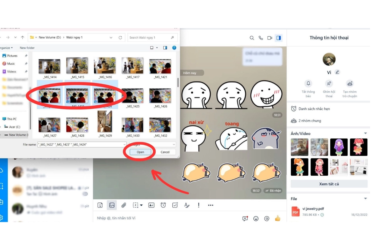 gửi ảnh qua zalo 10