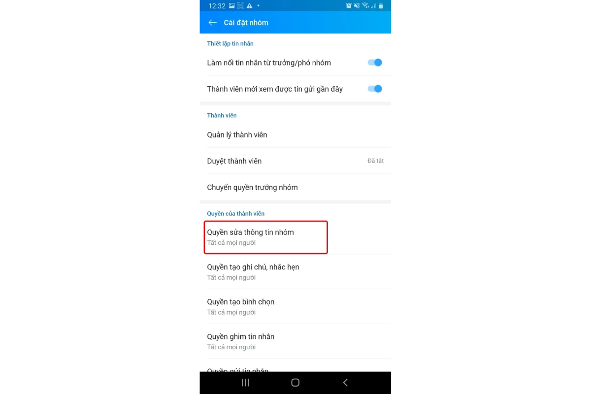 Cách quản lý quyền nhóm 3