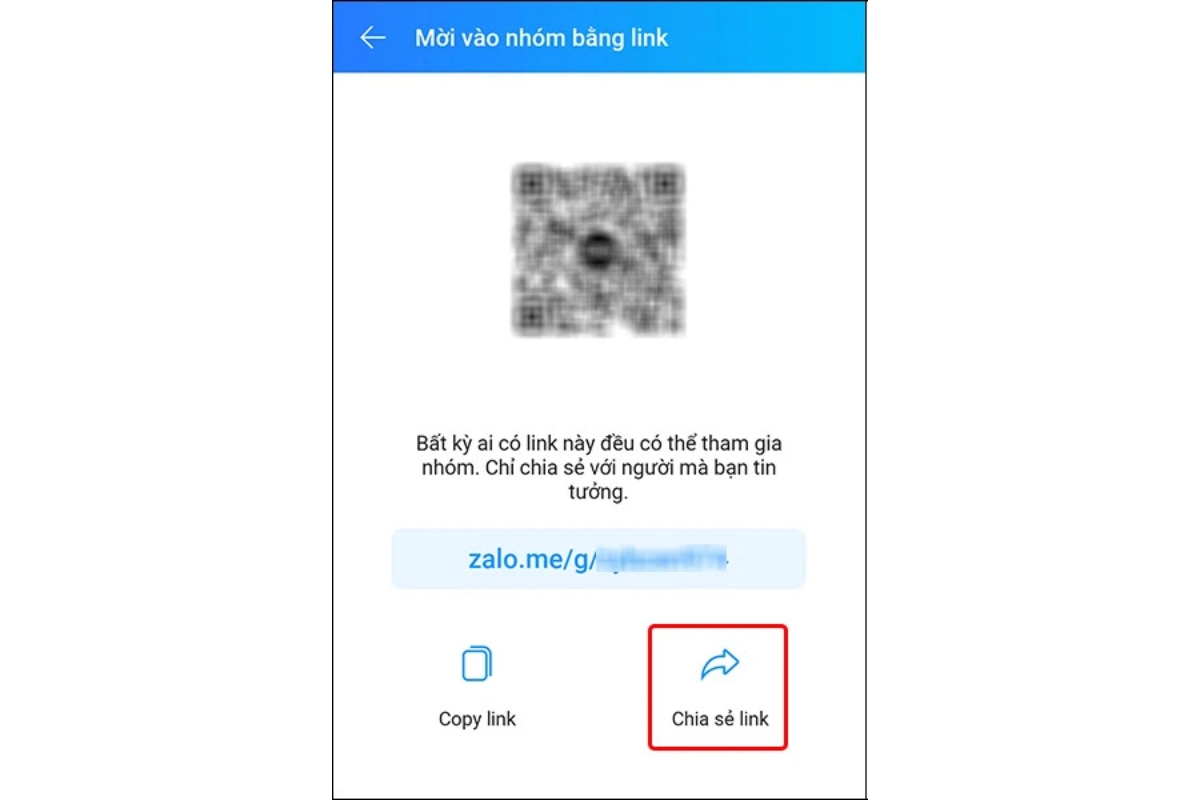 sao chép liên kết Zalo 4