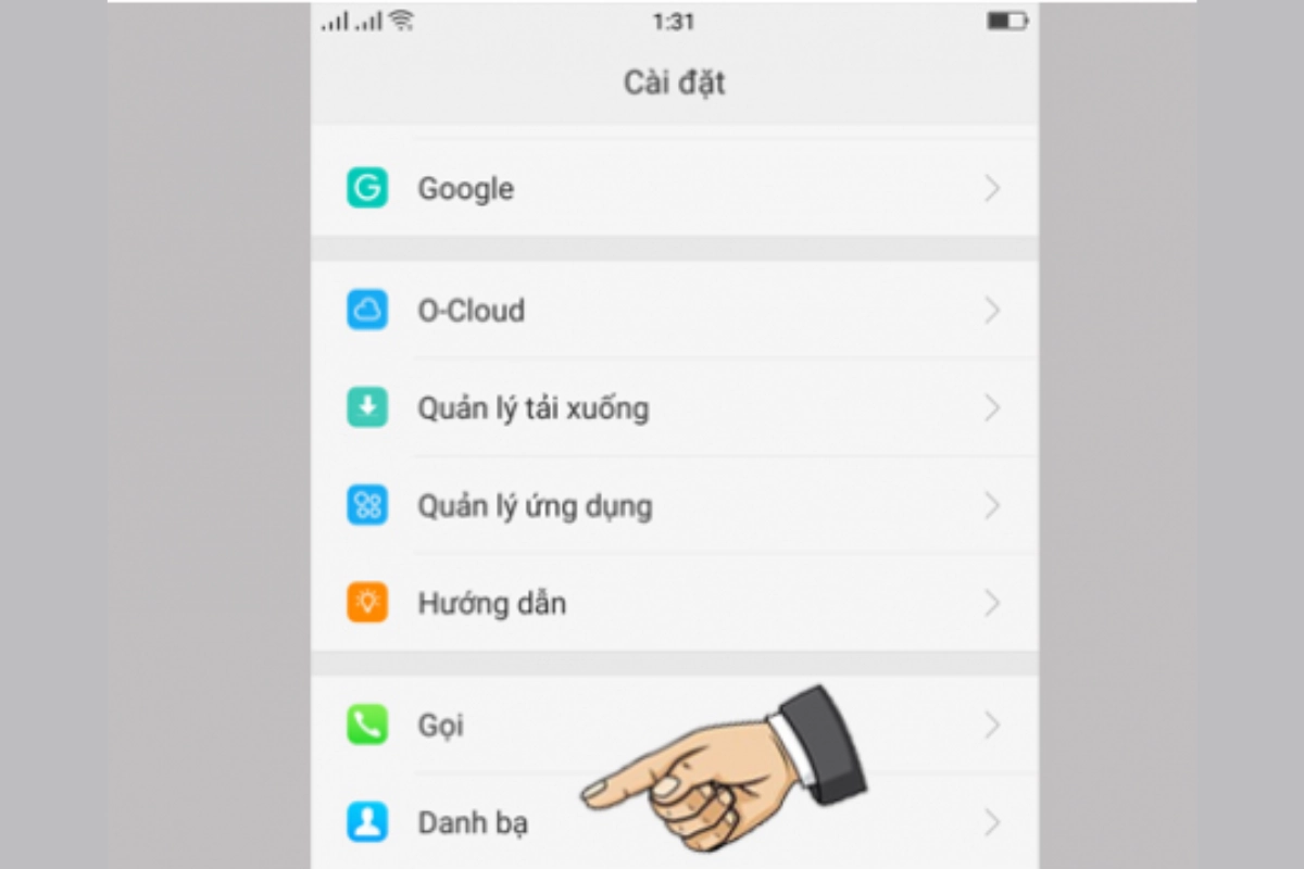 chép danh bạ từ sim vào Oppo F1s