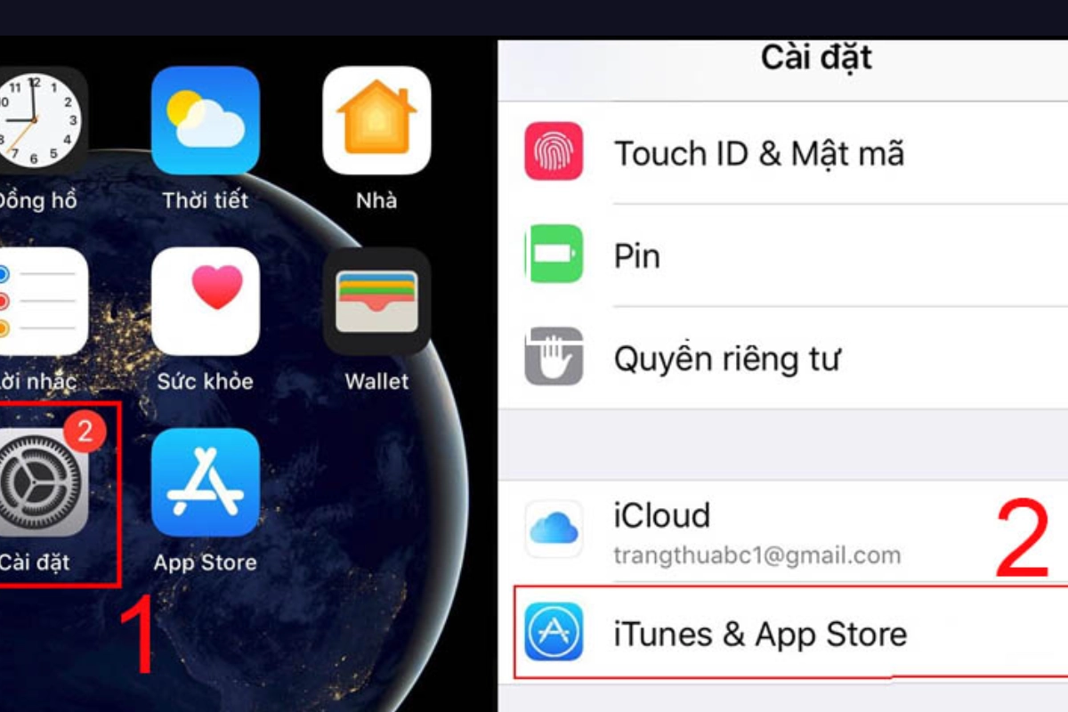 chọn Itunes & app store