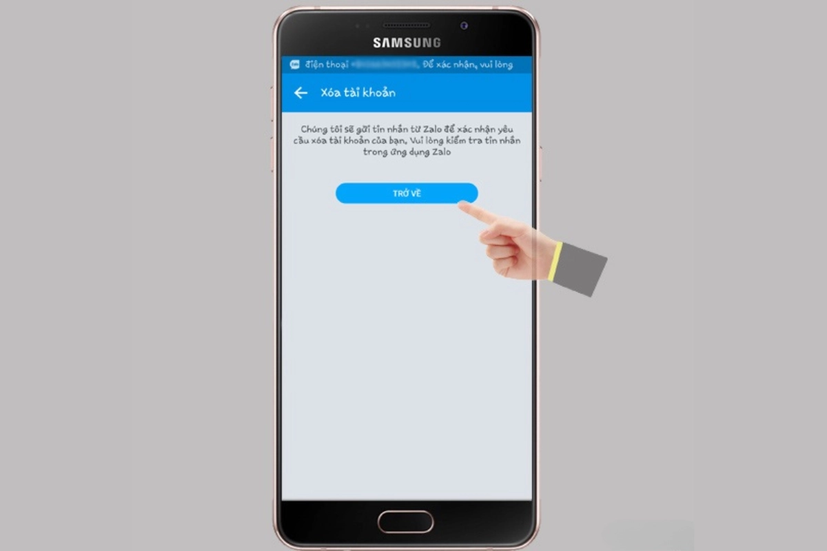 Chọn trở về và mở tin nhắn đó lên