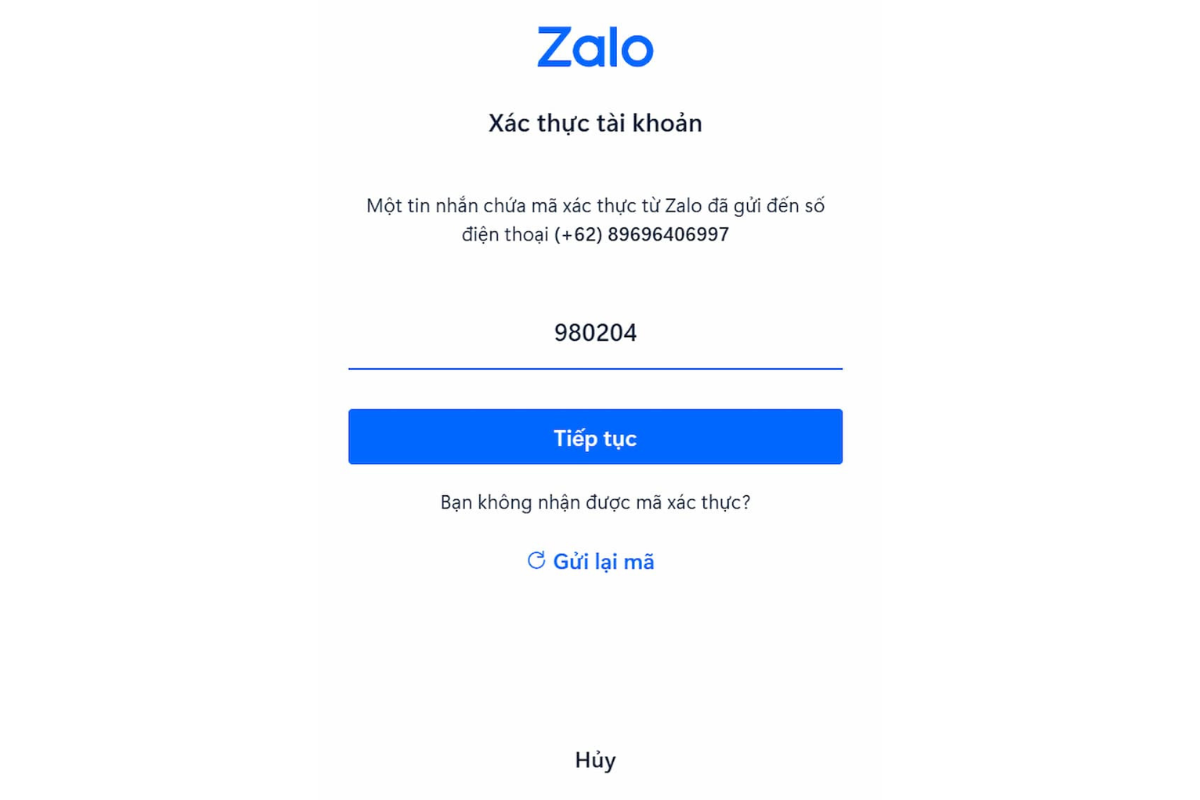 đăng ký tài khoản Zalo không cần số điện thoại bằng SMSPool 5