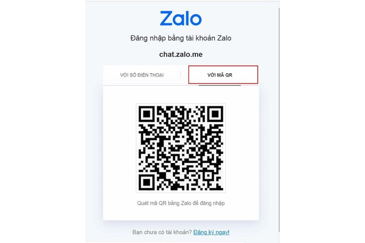 Cách đăng nhập tài khoản Zalo 1