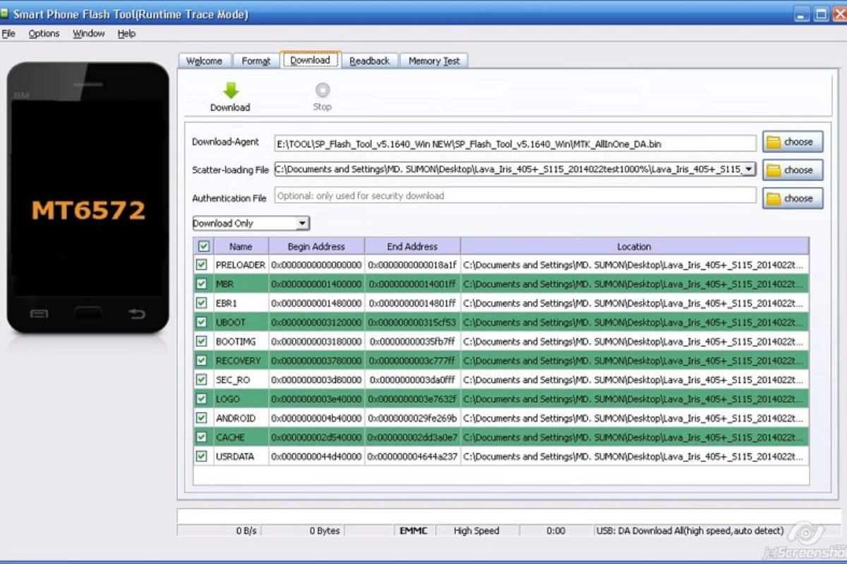 Chạy lại hệ điều hành android bằng Flash tool