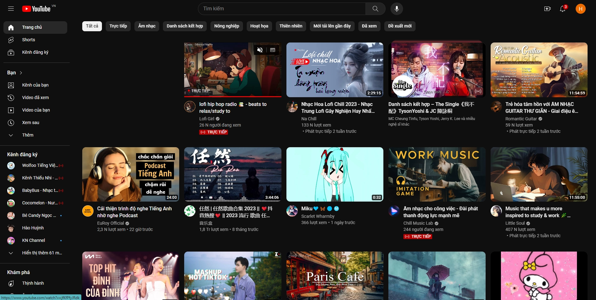 Giao diện Darkmode trên youtube
