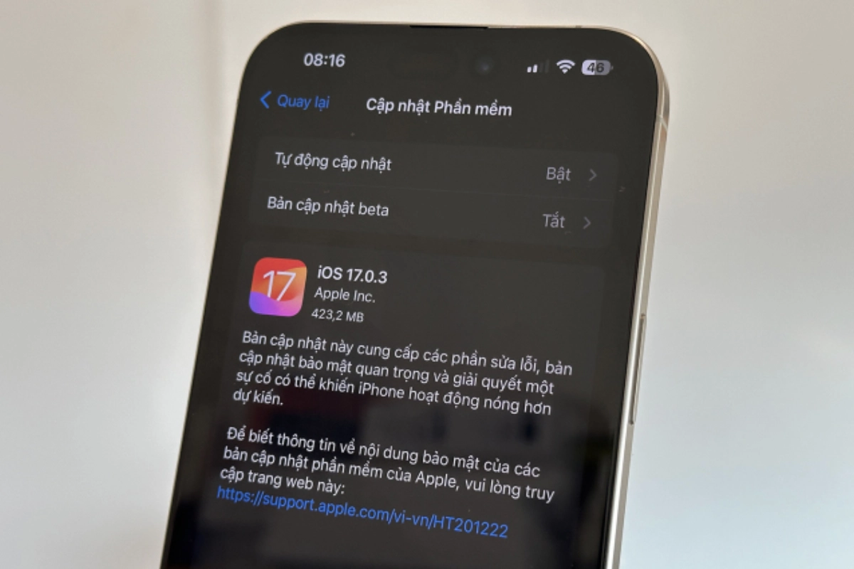 iOS 17.0.3 được Apple tung ra nhằm khắc phục lỗi nóng máy trên thiết bị