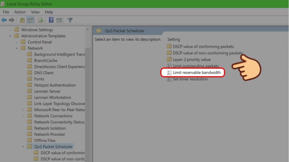 limit reservable bandwidth
