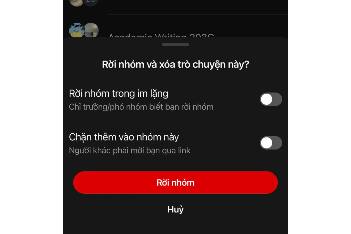 rời nhóm zalo2
