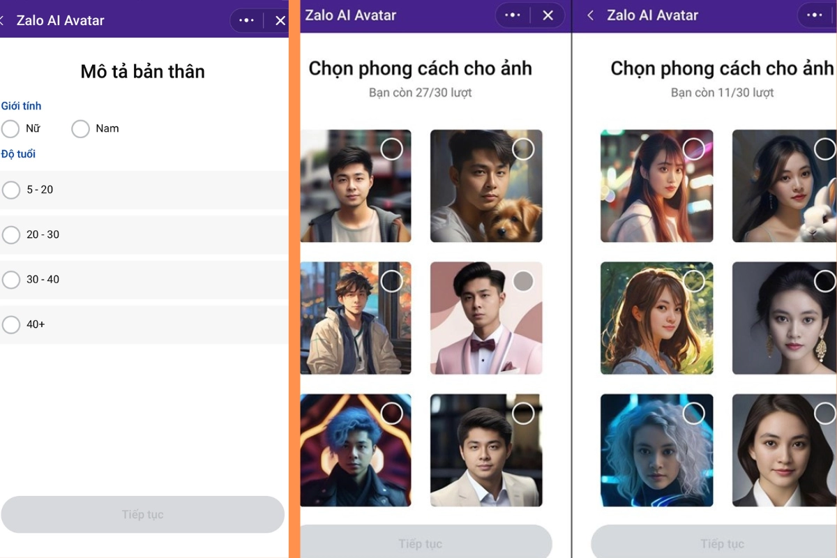 Tạo ảnh đại diện Zalo AI.4