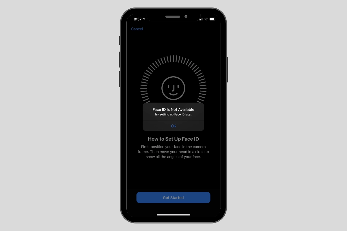Face ID báo không có sẵn
