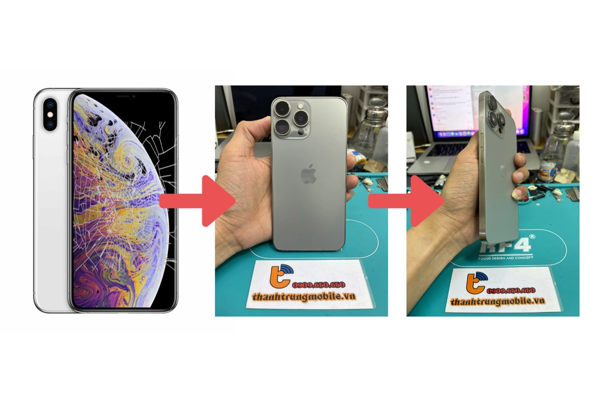 Độ vỏ iPhone XS Max lên 15 Pro Max