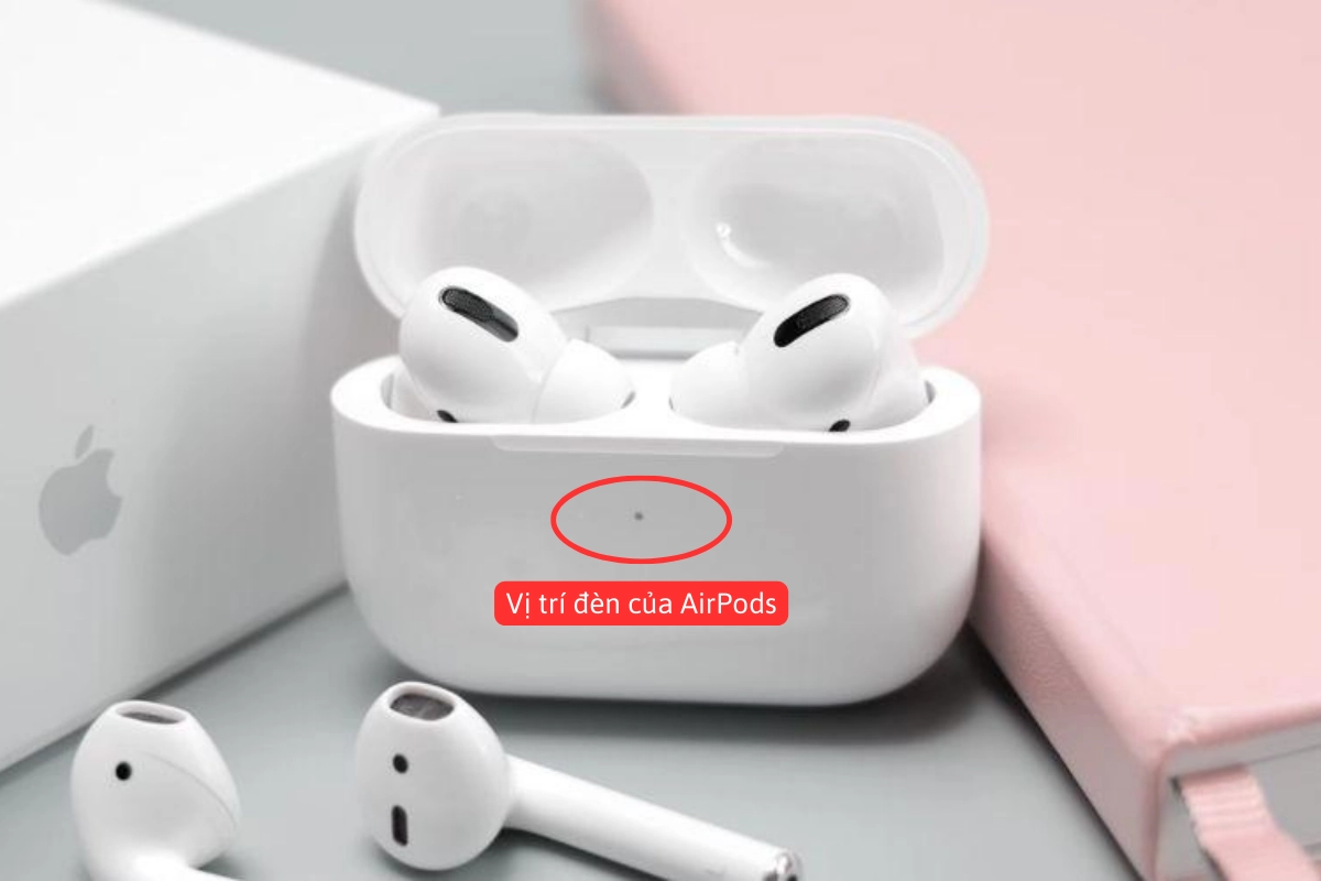 Vị trí đèn của AirPods