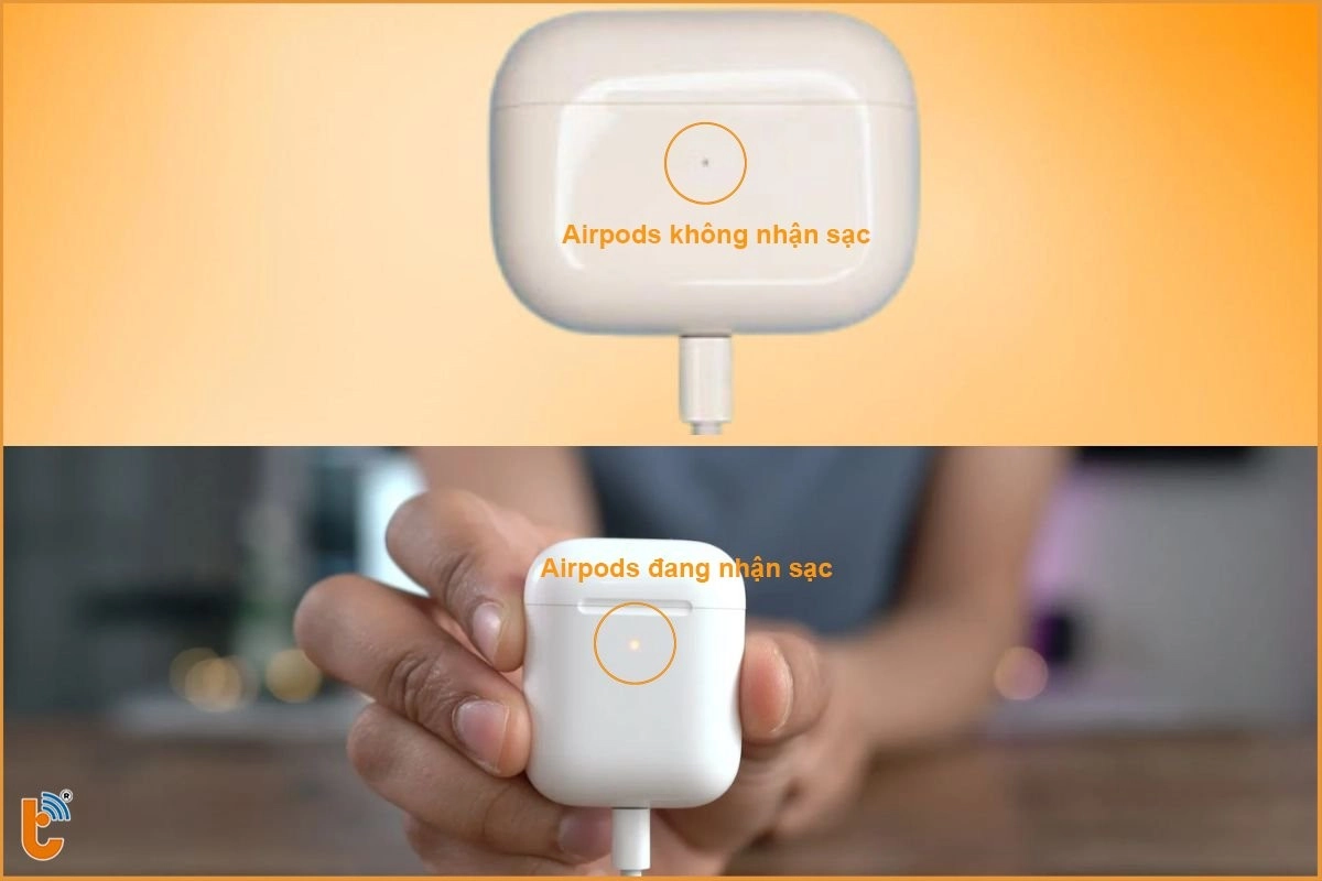 Cách nhận biết Airpods có đang nhận sạc hay không