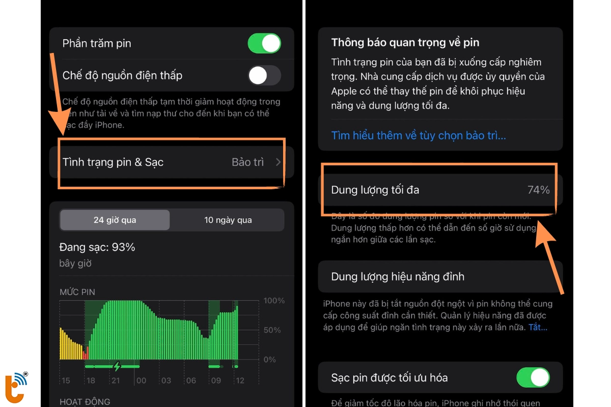 Kiểm tra tình trạng pin iPhone 14 Pro Max