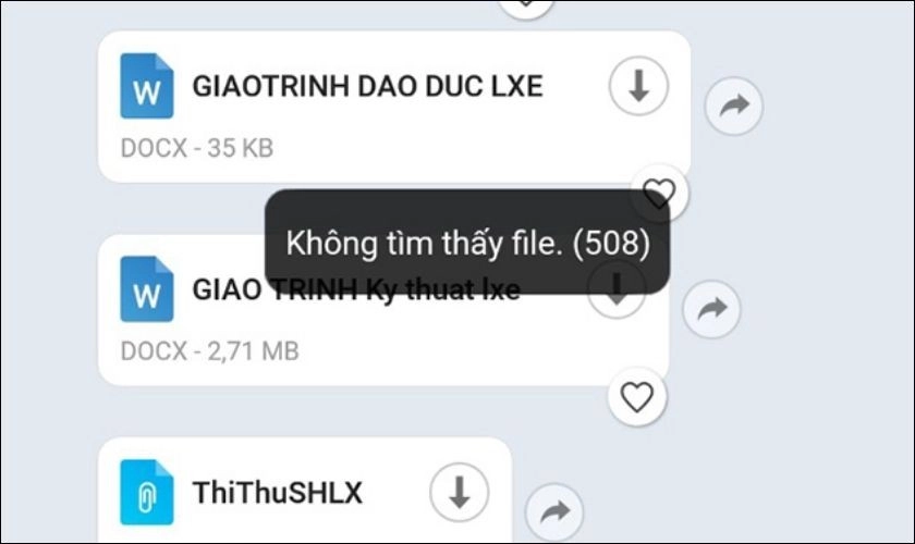 Lỗi gửi file trên Zalo không mở được