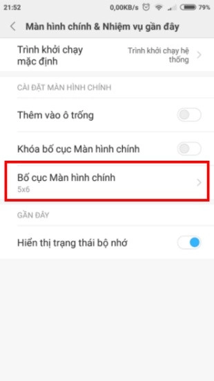 Mở khóa bố cục màn hình chính của Xiaomi