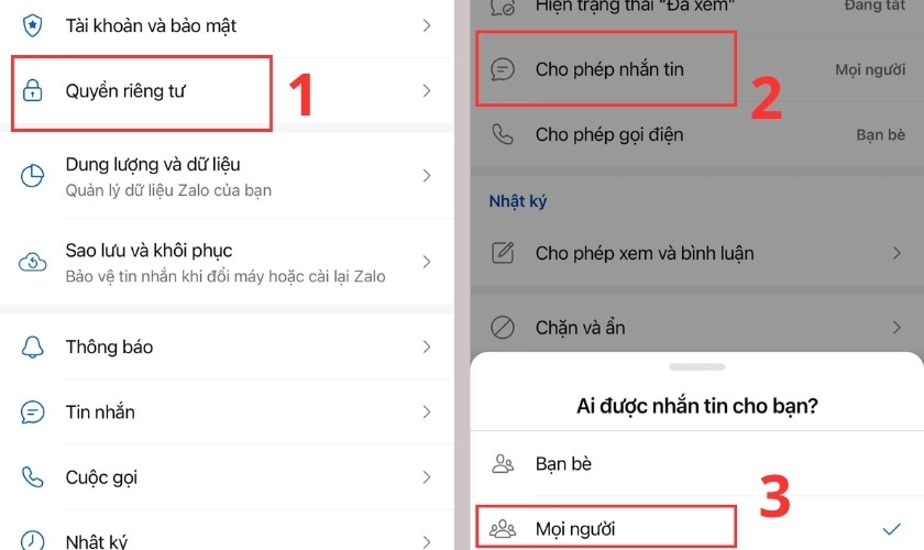 Tắt tính năng không nhận tin nhắn từ người lạ trên ứng dụng Zalo