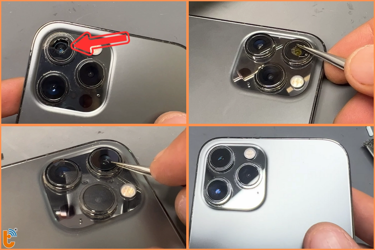 Quy trình thay kính camera sau 12 Pro Max nhanh chóng - minh bạch
