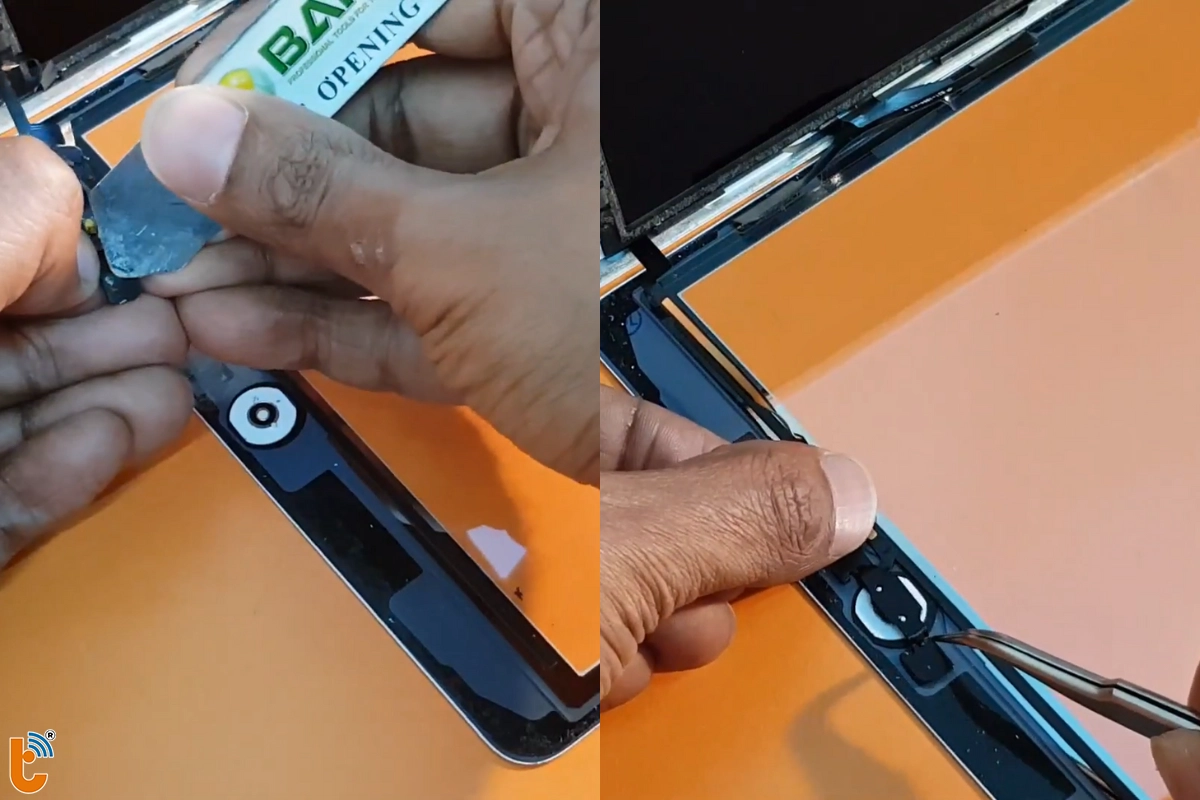 KTV tiến hành tháo lắp máy để sửa lỗi nút Home iPad Air 1/2