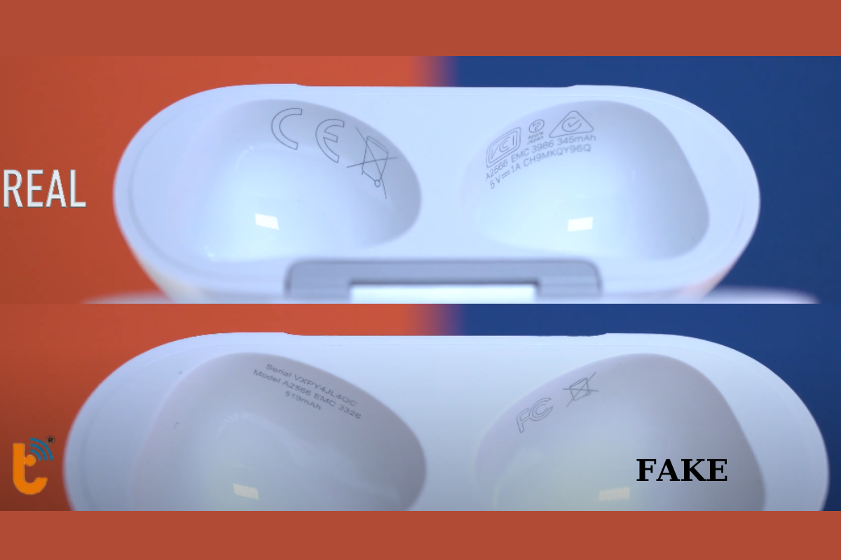Cách phân biệt Airpod 3 thật và giả thông qua thông tin trên nắp hộp sạc