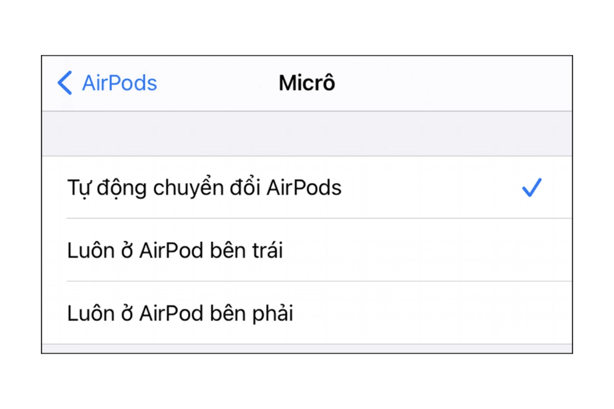 Cài đặt micro trên AirPods Pro