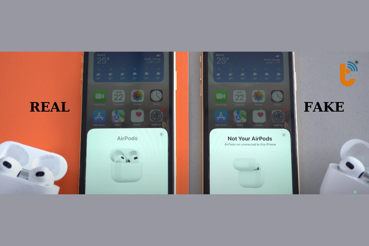 Check Airpods chính hãng thông qua thông báo Pop-up hiển thị